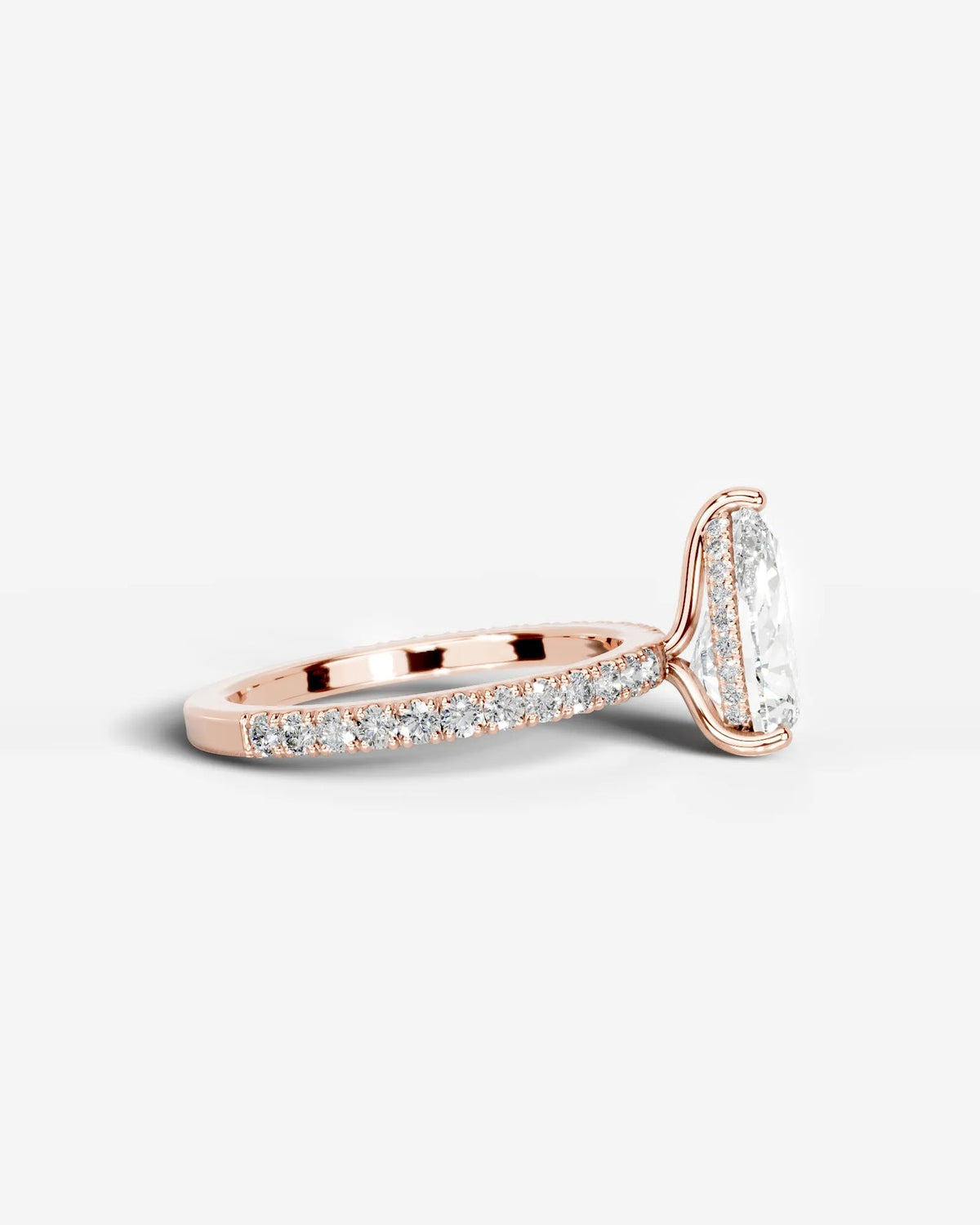 2 Carat Lab Grown Pear Cut Diamond Pavé Ring