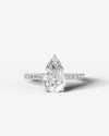 2 Carat Lab Grown Pear Cut Diamond Pavé Ring