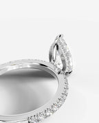 2 Carat Lab Grown Pear Cut Diamond Pavé Ring