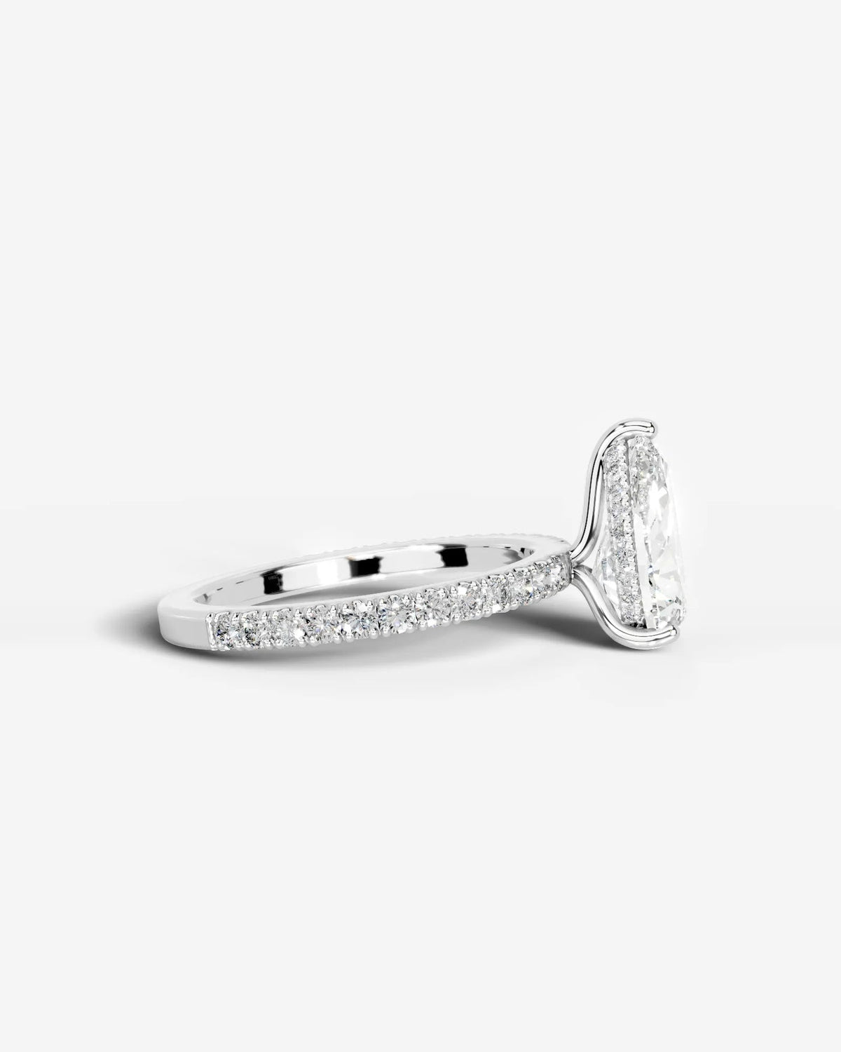 2 Carat Lab Grown Pear Cut Diamond Pavé Ring