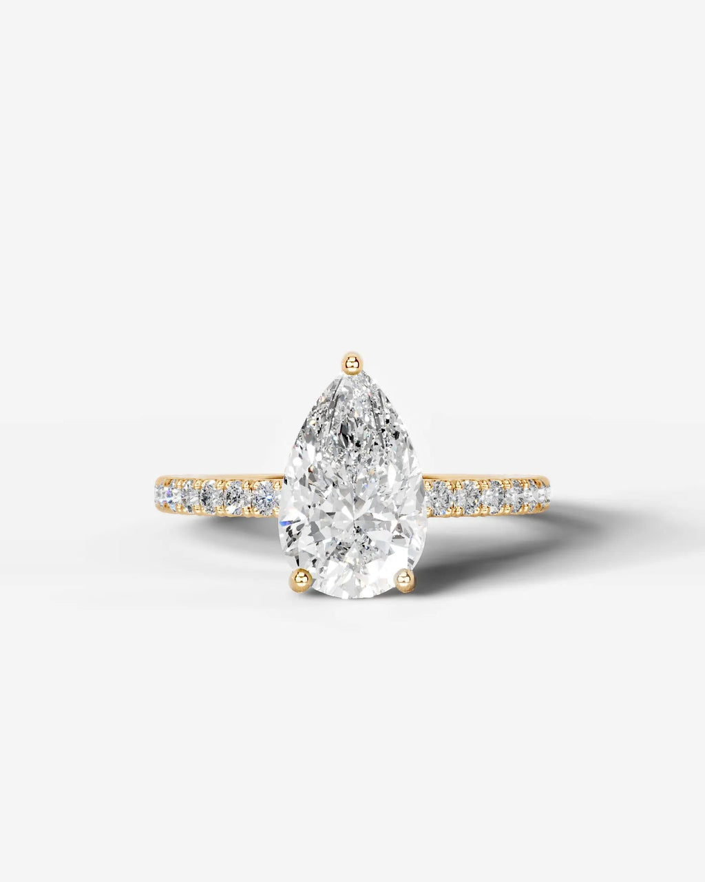 2 Carat Lab Grown Pear Cut Diamond Pavé Ring