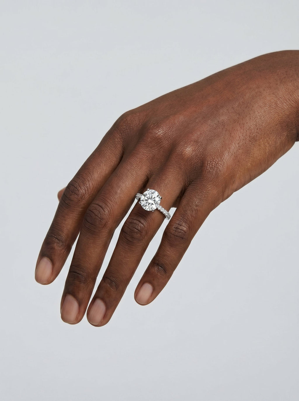 2 Carat Lab Grown Round Cut Diamond Pavé Ring