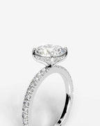 2 Carat Lab Grown Emerald Cut Diamond Pavé Ring