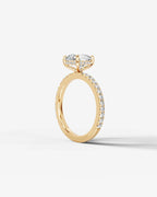 2 Carat Lab Grown Emerald Cut Diamond Pavé Ring