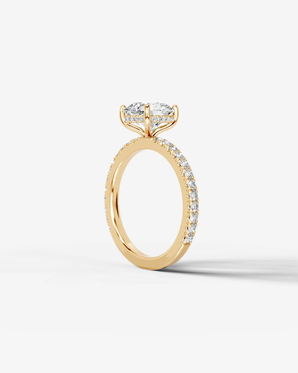 2 Carat Lab Grown Emerald Cut Diamond Pavé Ring