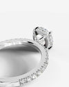 2 Carat Lab Grown Emerald Cut Diamond Pavé Ring