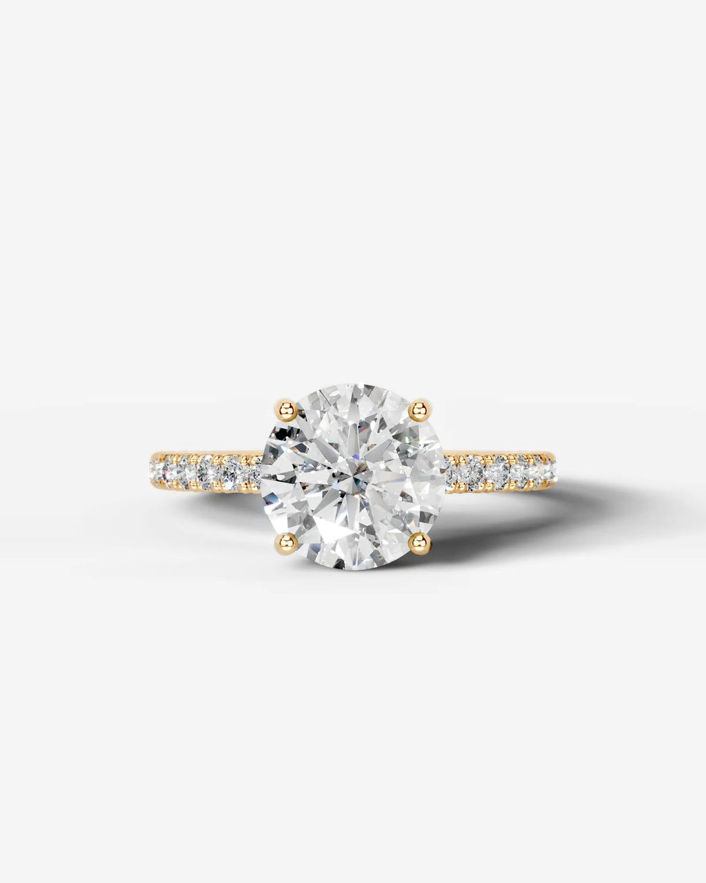 2 Carat Lab Grown Emerald Cut Diamond Pavé Ring