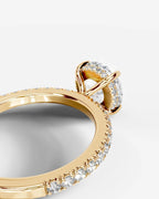 2 Carat Lab Grown Emerald Cut Diamond Pavé Ring