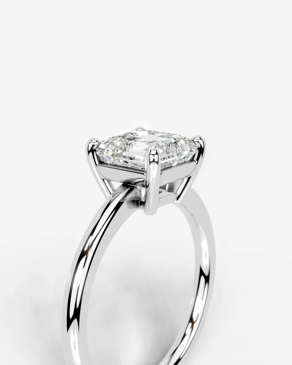 2 Carat Lab Grown Asscher Cut Diamond Ring