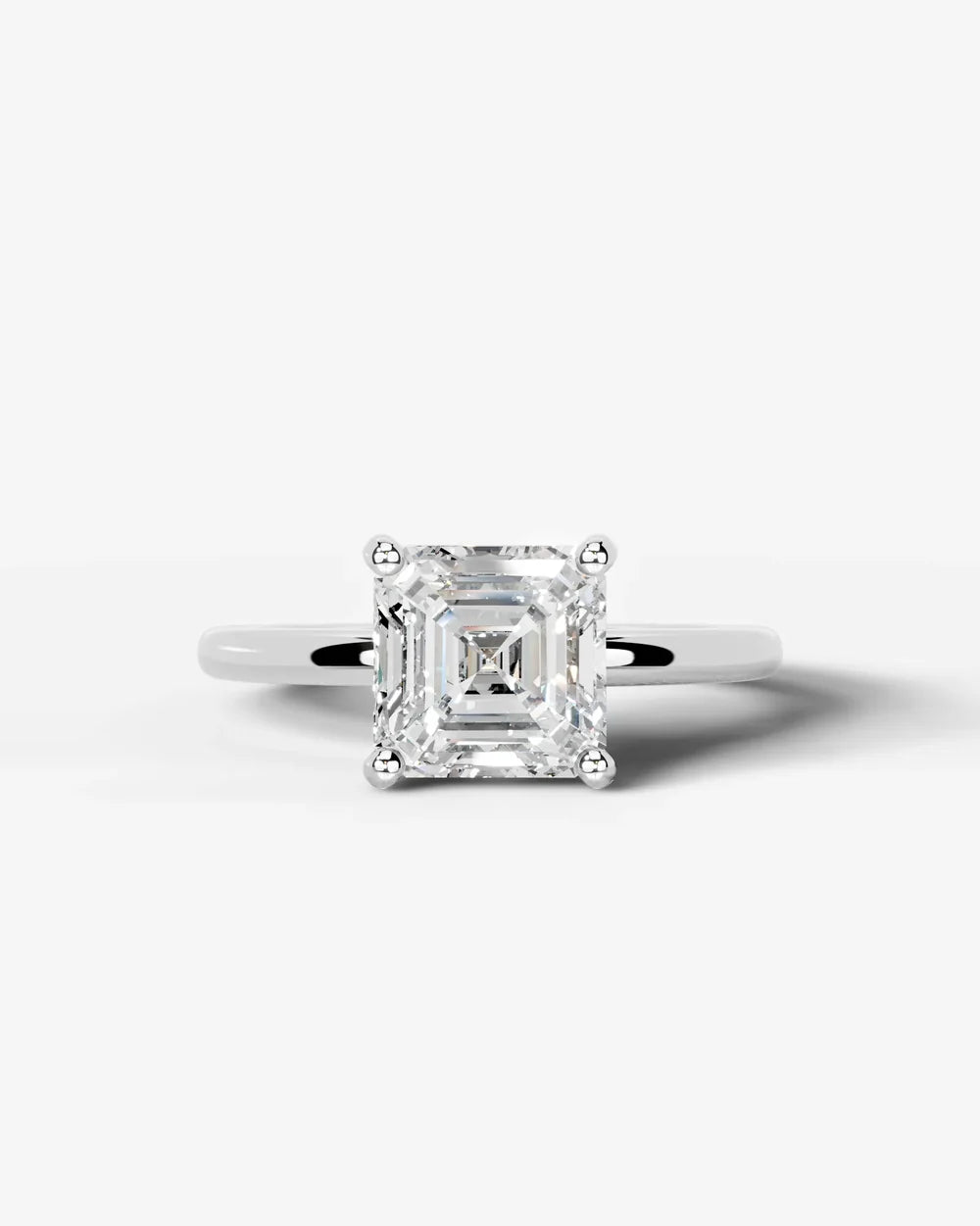 2 Carat Lab Grown Asscher Cut Diamond Ring