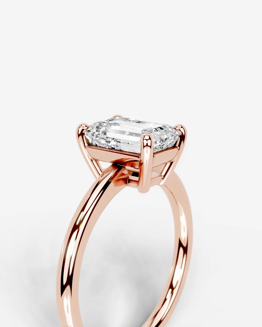 2 Carat Lab Grown Emerald Cut Diamond Ring