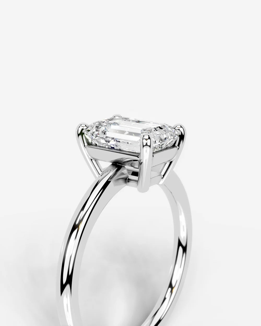 2 Carat Lab Grown Emerald Cut Diamond Ring
