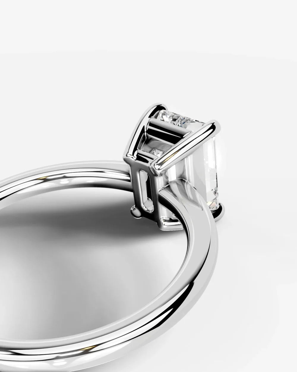 2 Carat Lab Grown Emerald Cut Diamond Ring