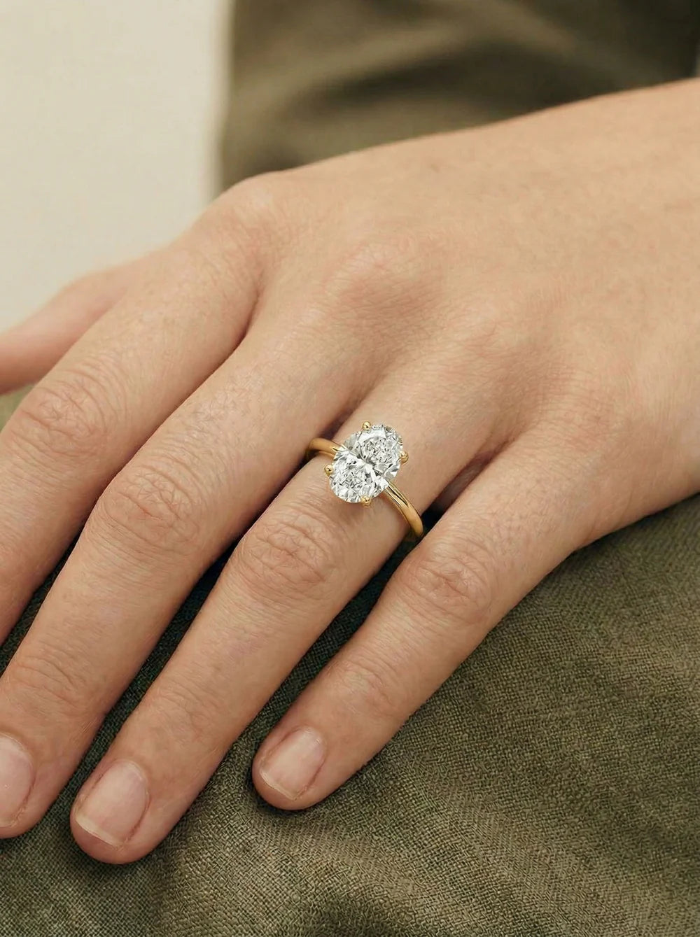 2 Carat Lab Grown Oval Diamond Ring