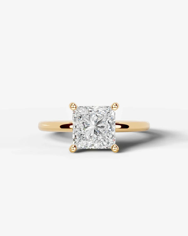 2 Carat Lab Grown Low Profile Princess Diamond Ring