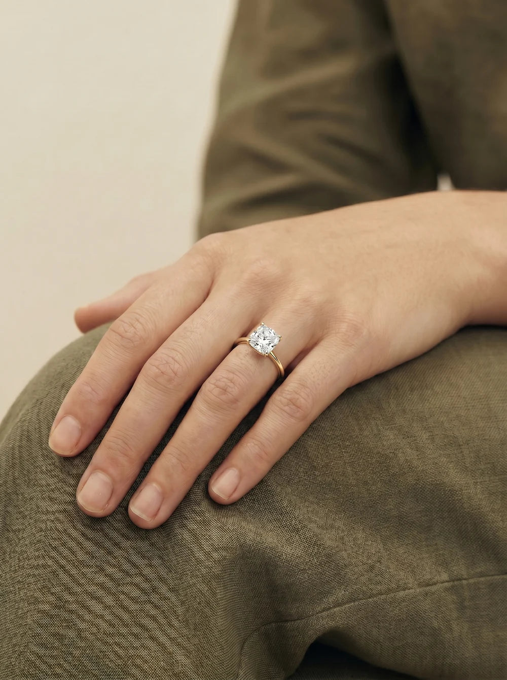 2 Carat Lab Grown Princess Diamond Ring