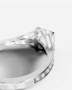 2 Carat Lab Grown Asscher Cut Sculpted Channel Set Diamond Engagement Ring
