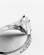 2 Carat Lab Grown Diamond Marquise Cut Tapered Sidestone Engagement Ring