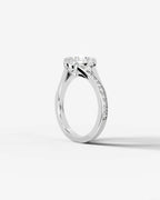 2 Carat Lab Grown Diamond Oval Cut Sculpted Shoulder Engagement Ring