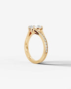 2 Carat Lab Grown Diamond Oval Cut Sculpted Shoulder Engagement Ring