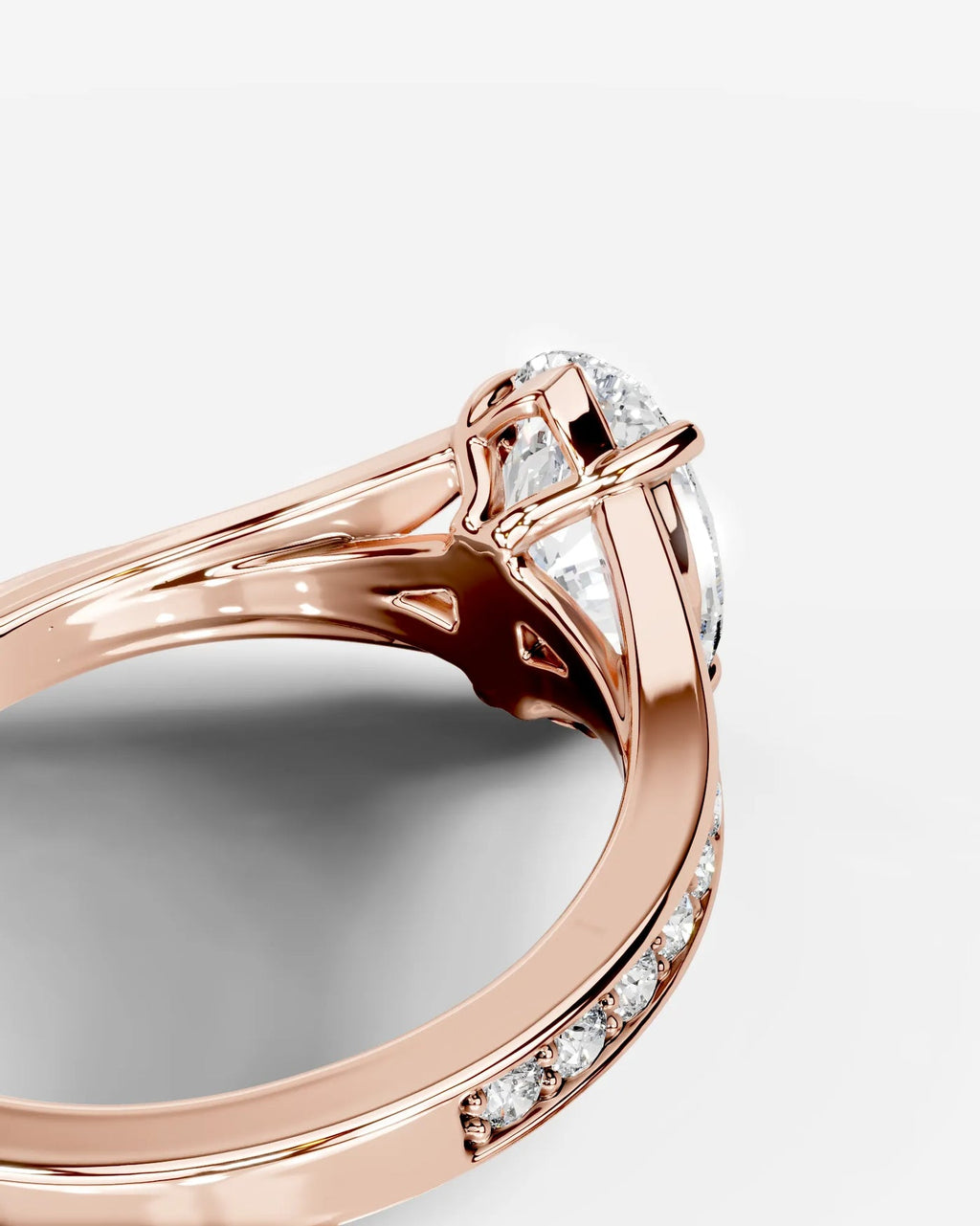 2 Carat Lab Grown Diamond Oval Cut Sculpted Shoulder Engagement Ring