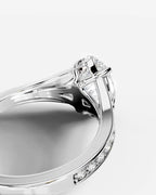 2 Carat Lab Grown Diamond Oval Cut Sculpted Shoulder Engagement Ring