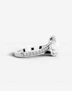 2 Carat Lab Grown Pear Cut Diamond Split-Shank Sidestone Engagement Ring