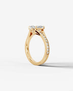 2 Carat Lab Grown Cushion Cut Pavé Split Shank Engagement Ring
