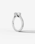 2 Carat Lab Grown Round Cut Pavé Split Shank Engagement Ring