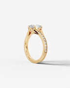 2 Carat Lab Grown Round Cut Pavé Split Shank Engagement Ring