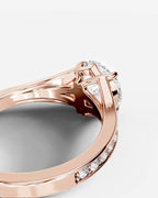 2 Carat Lab Grown Round Cut Pavé Split Shank Engagement Ring