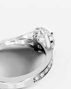 2 Carat Lab Grown Round Cut Pavé Split Shank Engagement Ring