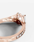 2 Carat Lab Grown Cushion Cut Sculpted Channel Set Sidestone Engagement Ring