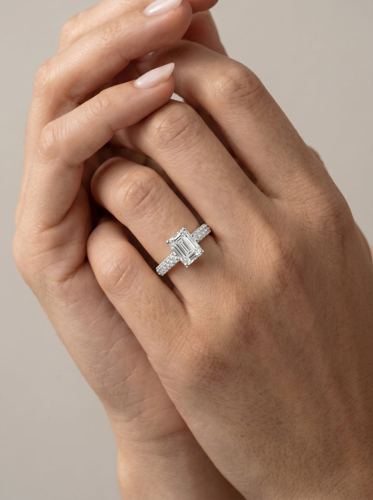 2 Carat Lab Grown Asscher Cut Diamond Ring