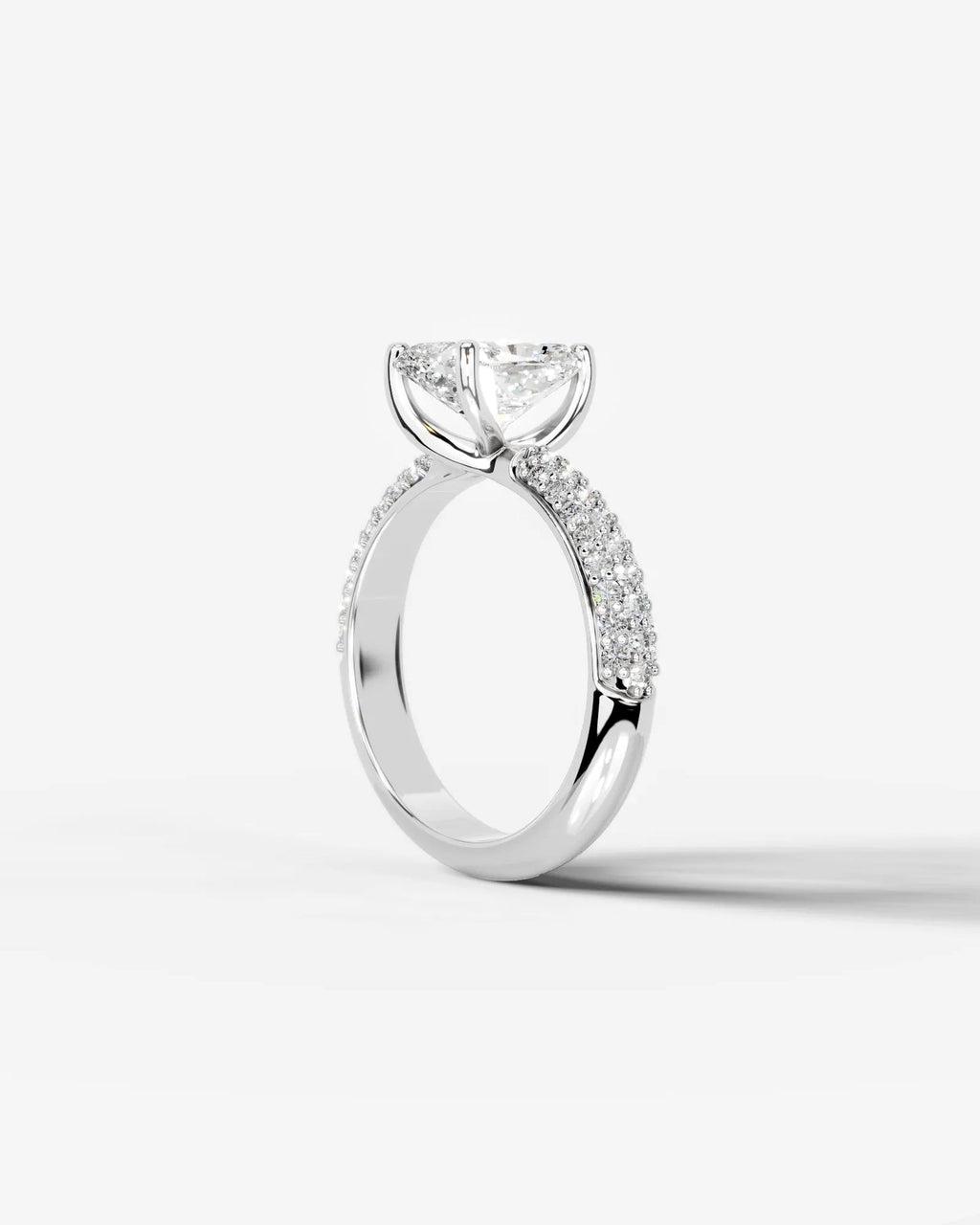 2 Carat Lab Grown Elongated Cushion Cut Diamond Crossover Ring