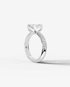 2 Carat Lab Grown Elongated Cushion Cut Diamond Crossover Ring