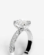 2 Carat Lab Grown Elongated Cushion Cut Diamond Crossover Ring