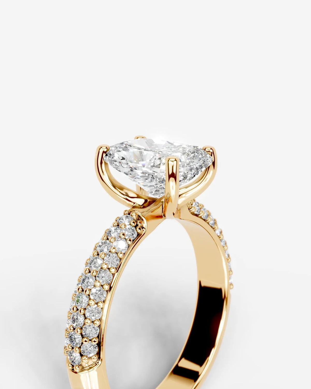2 Carat Lab Grown Elongated Cushion Cut Diamond Crossover Ring