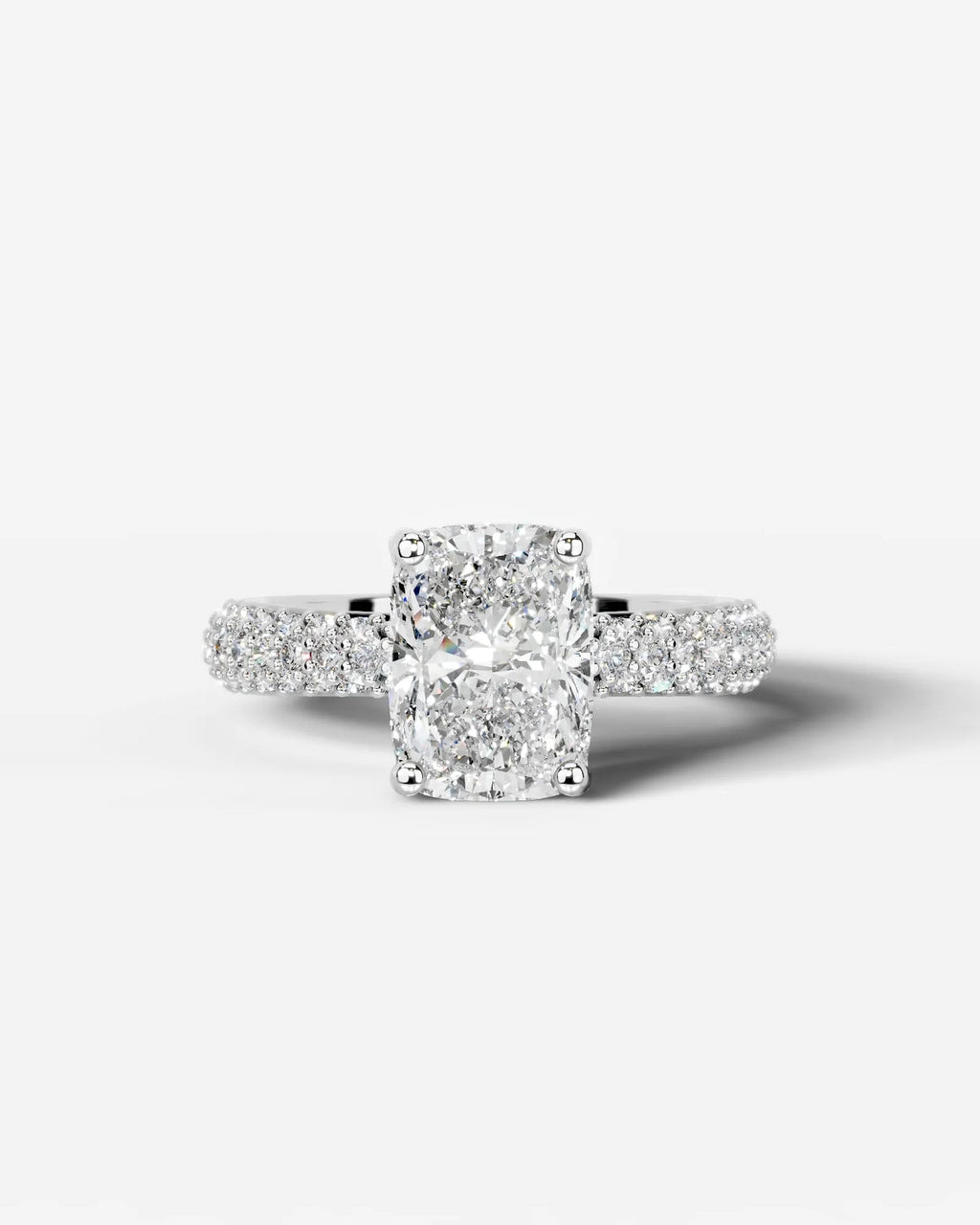 2 Carat Lab Grown Elongated Cushion Cut Diamond Crossover Ring