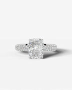 2 Carat Lab Grown Elongated Cushion Cut Diamond Crossover Ring