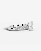 2 Carat Lab Grown Elongated Cushion Cut Diamond Crossover Ring