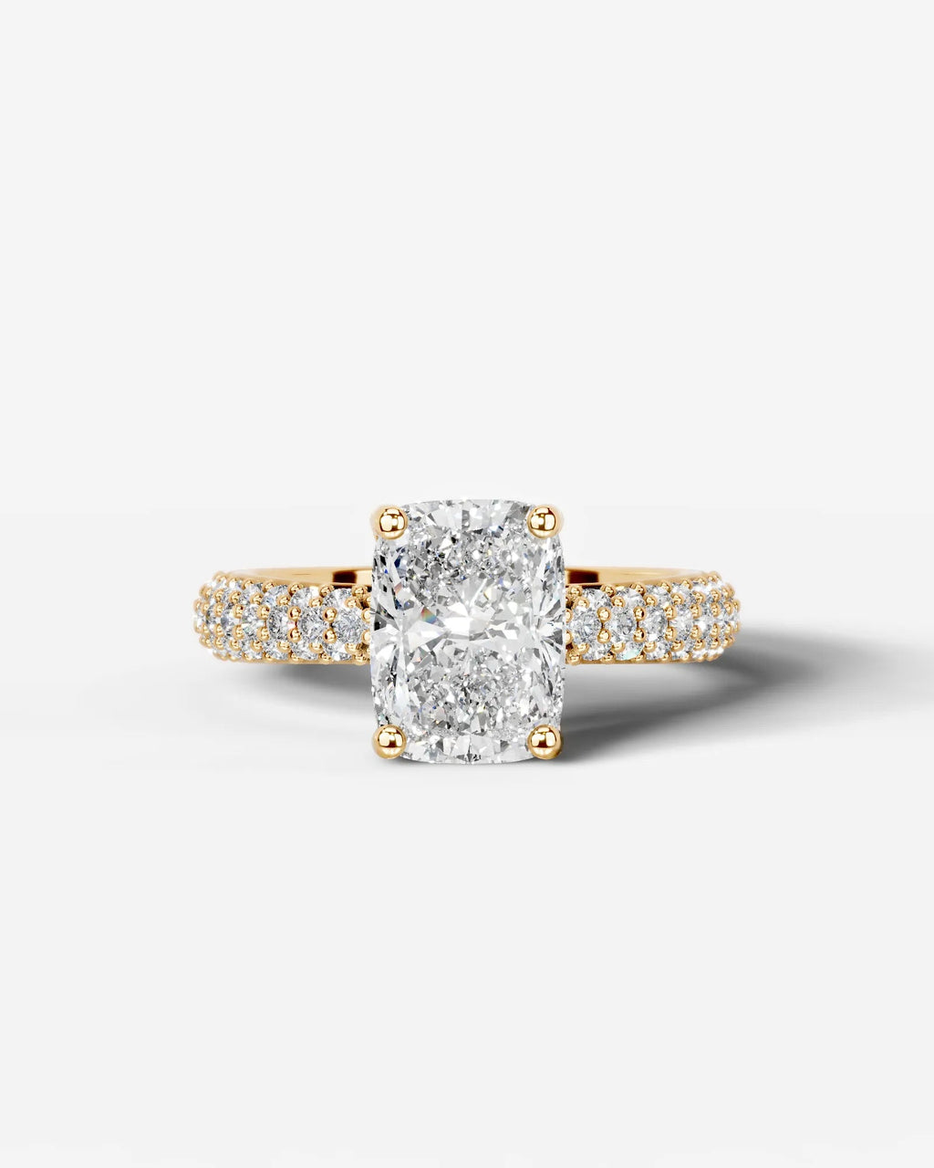 2 Carat Lab Grown Elongated Cushion Cut Diamond Crossover Ring
