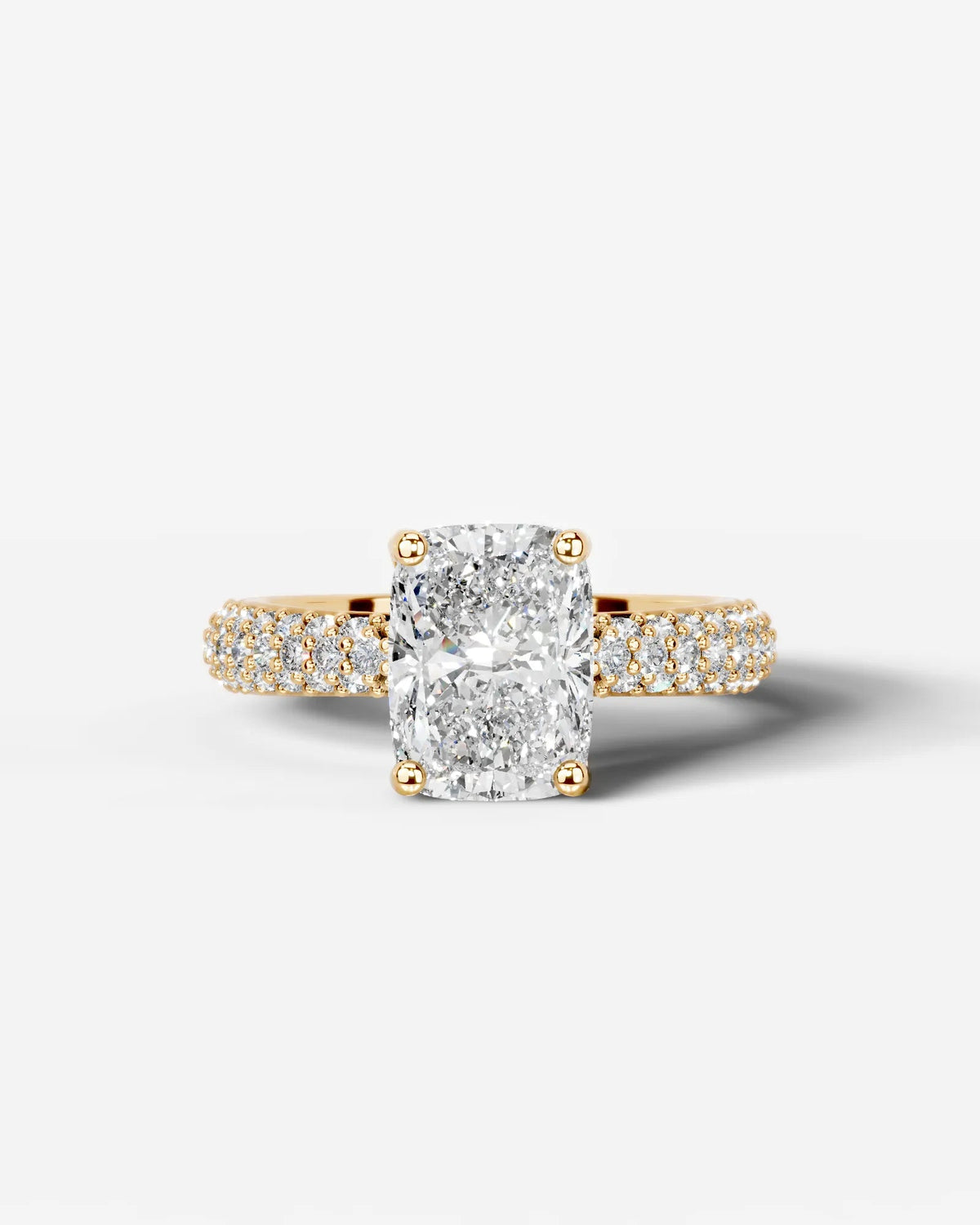 2 Carat Lab Grown Elongated Cushion Cut Diamond Crossover Ring