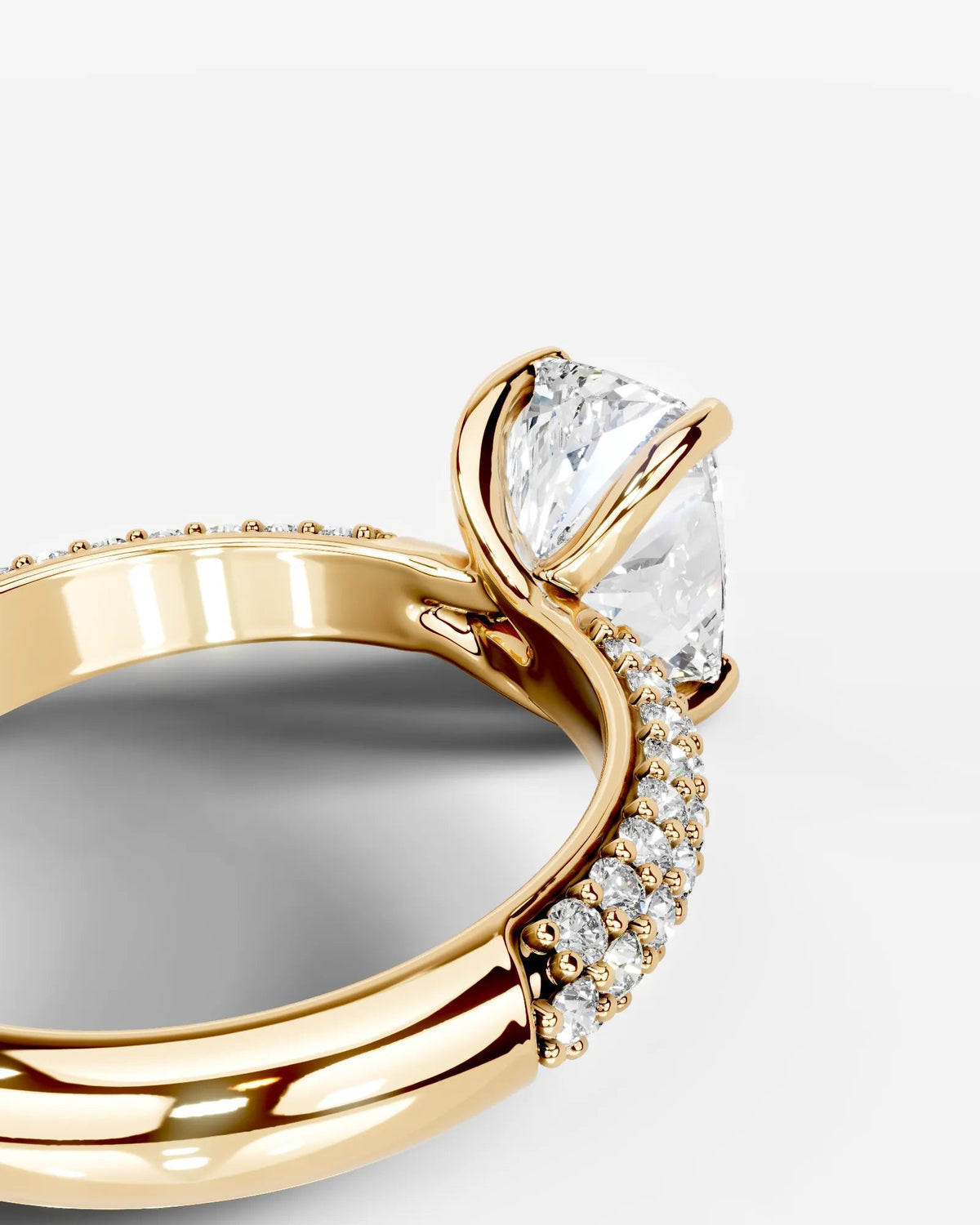 2 Carat Lab Grown Elongated Cushion Cut Diamond Crossover Ring