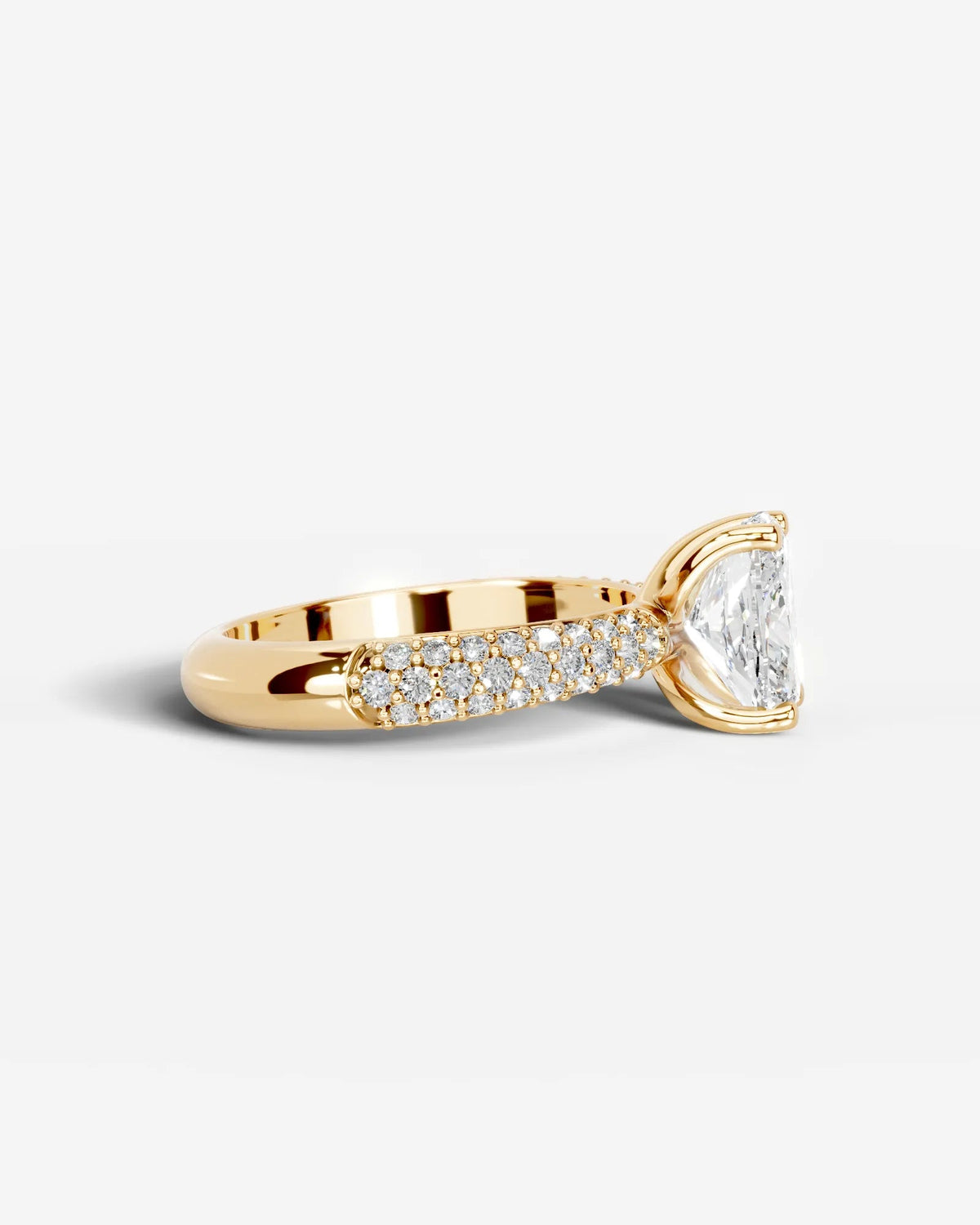 2 Carat Lab Grown Elongated Cushion Cut Diamond Crossover Ring