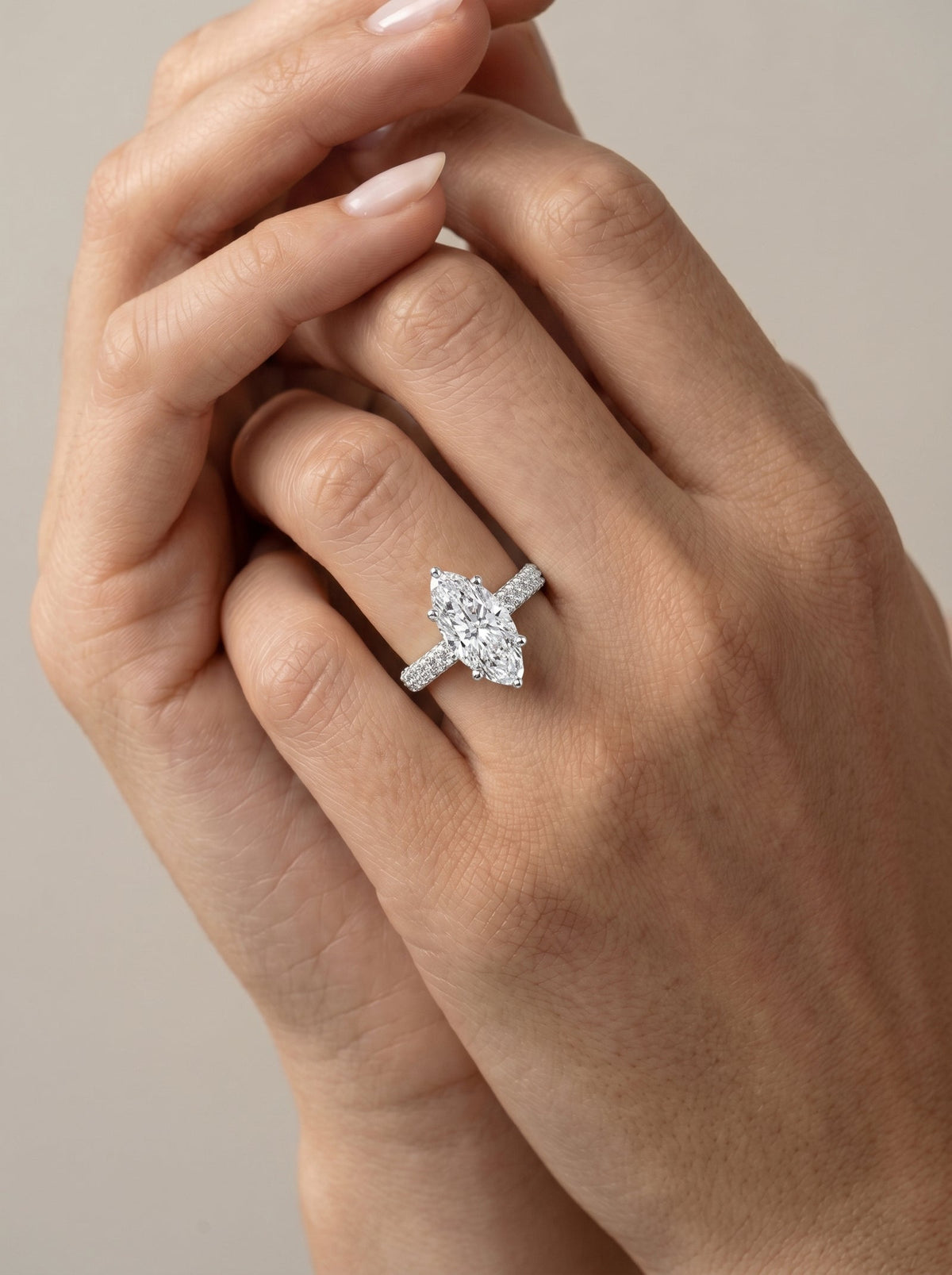 2 Carat Lab Grown Diamond Signature Marquise Ring