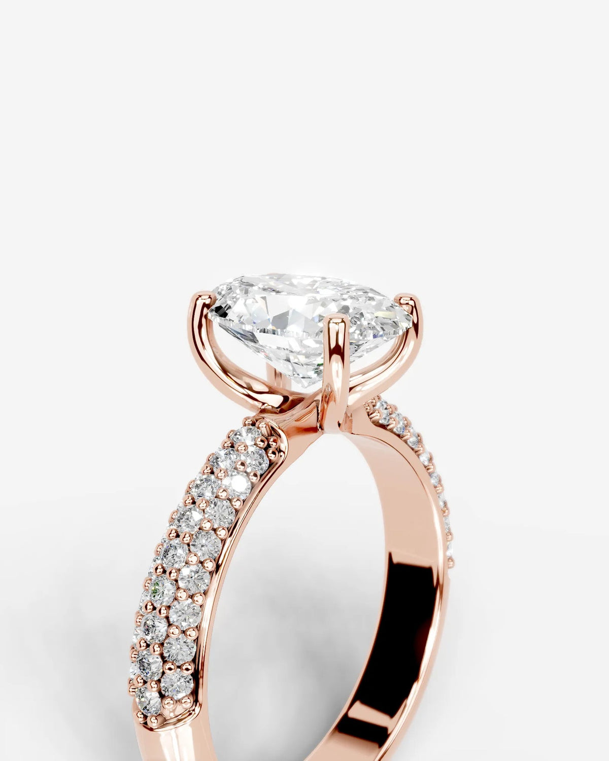2 Carat Lab Grown Oval Cut Diamond Infinity Pavé Ring
