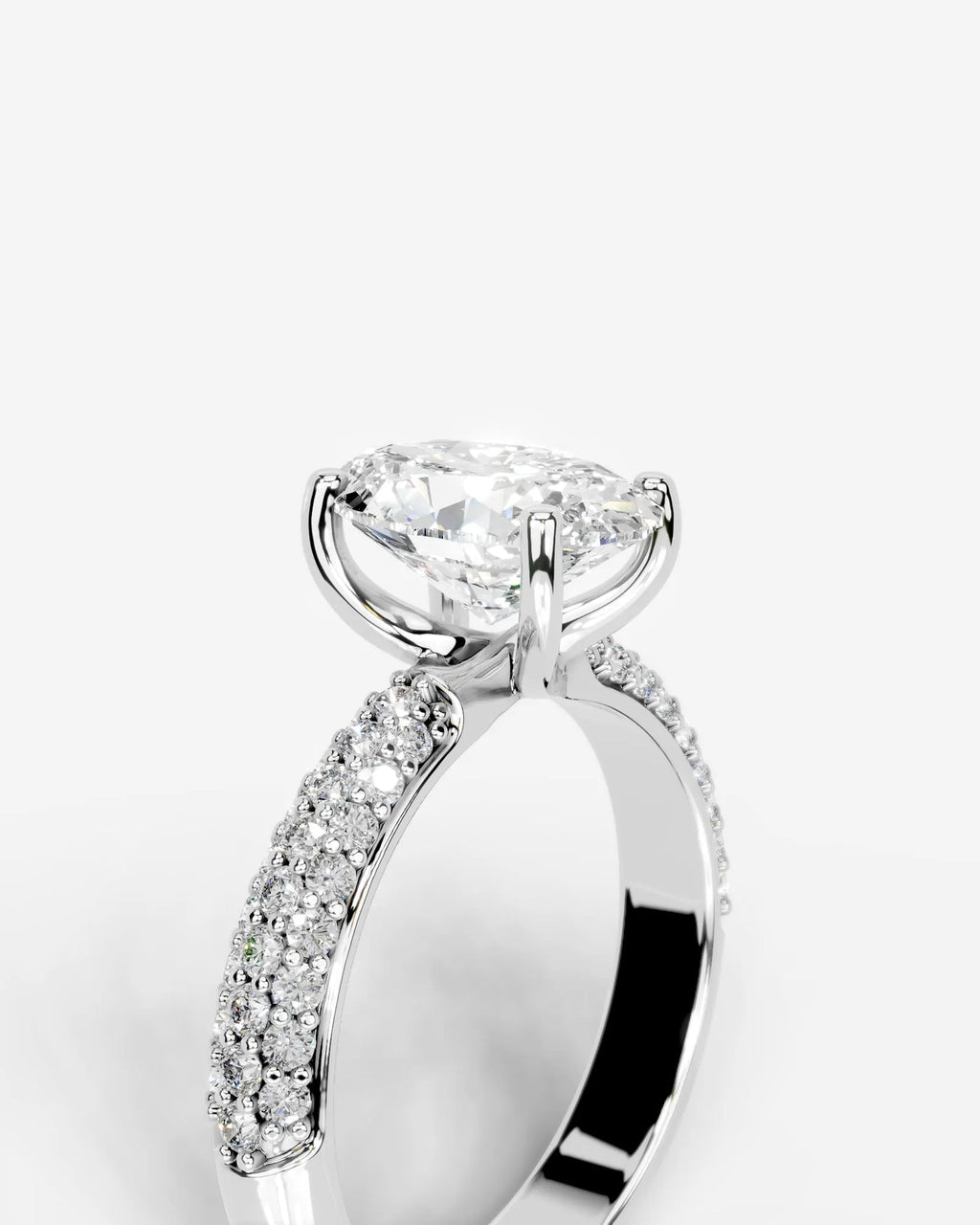 2 Carat Lab Grown Oval Cut Diamond Infinity Pavé Ring