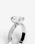 2 Carat Lab Grown Oval Cut Diamond Infinity Pavé Ring