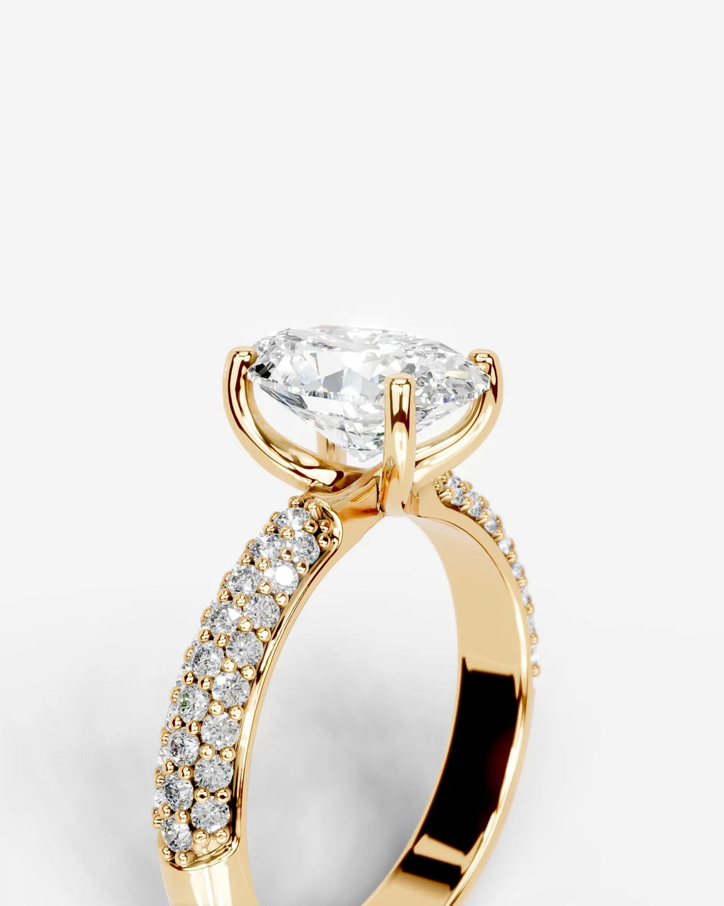 2 Carat Lab Grown Oval Cut Diamond Infinity Pavé Ring